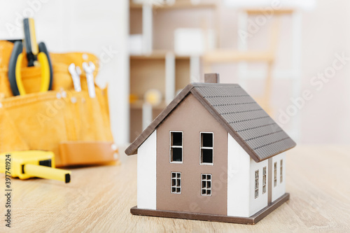 Model of new house on table