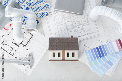 Model of new house with sup...
