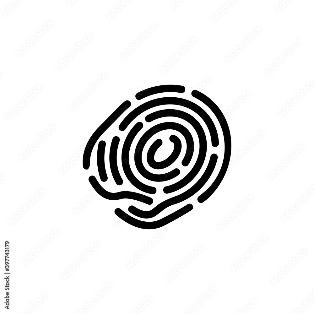 Fingerprint, Human Finger Print, Thumbprint. Flat Vector Icon illustration. Simple black symbol on white background. Fingerprint, Human Finger Print sign design template for web and mobile UI element. Fingerprint, Human Finger Print, Thumbprint. Flat Vector Icon illustration. Simple black symbol on white background. Fingerprint, Human Finger Print sign design template for web and mobile UI element.