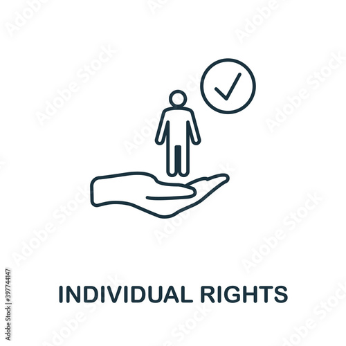 Individual Rights icon. Line style element from gdpr collection. Thin Individual Rights icon for templates, infographics and more
