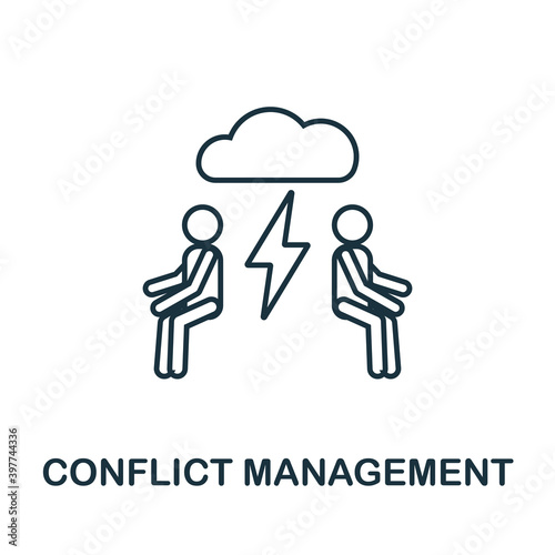 Conflict Management icon. Line style element from life skills collection. Thin Conflict Management icon for templates, infographics and more