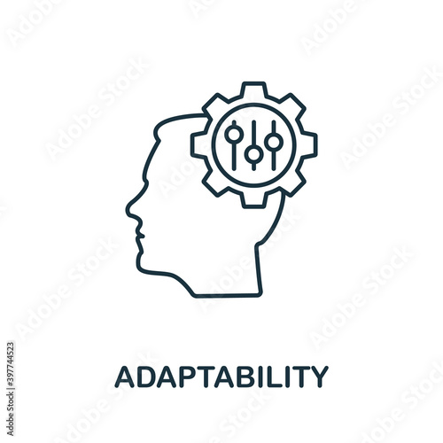 Adaptability icon. Line style element from life skills collection. Thin Adaptability icon for templates, infographics and more