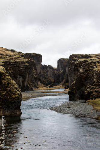 Fjadrargljufur canyon in Iceland in spring