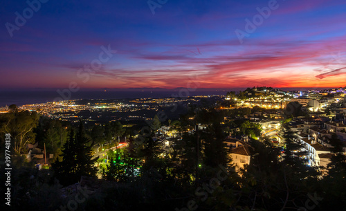 Mijas village in Andalusia at night, Spain