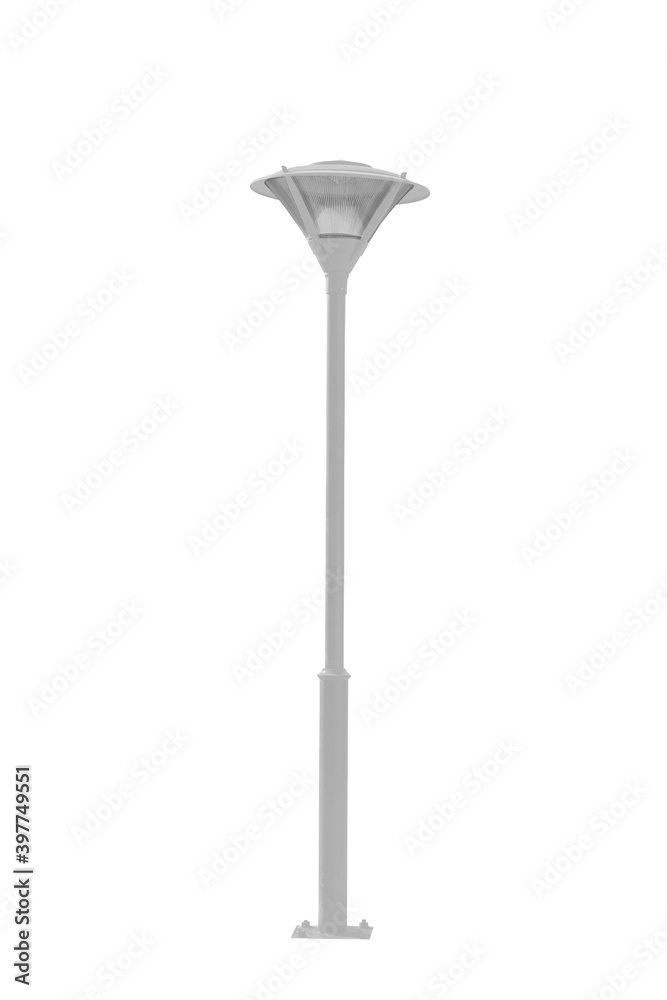 Street light pole isolated on a white background.