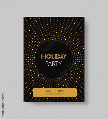 holiday party and happy new year party invitation card design template and use for poster template
