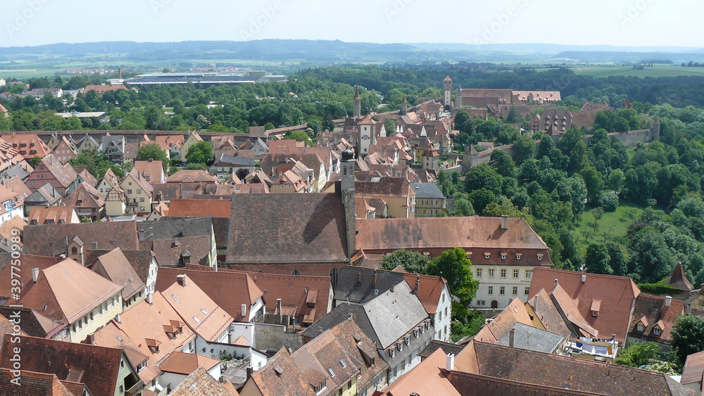Blick über die Dächer von Rothenburg ob der Tauber