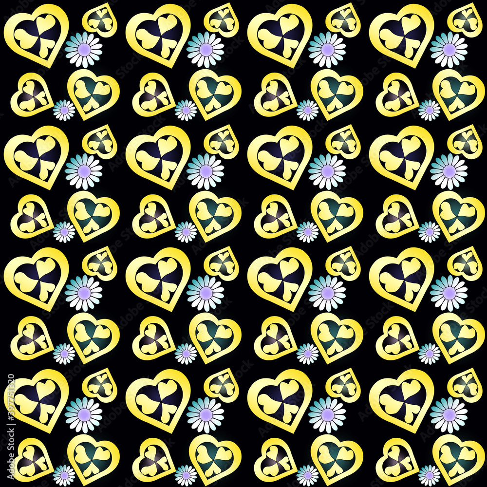 Creative composition with the image of flowers and leaves. Flower ornament close-up. Material for printing on paper or fabric. Creative composition with the image of flowers and leaves. Flower ornament close-up. Material for printing on paper or fabric.
