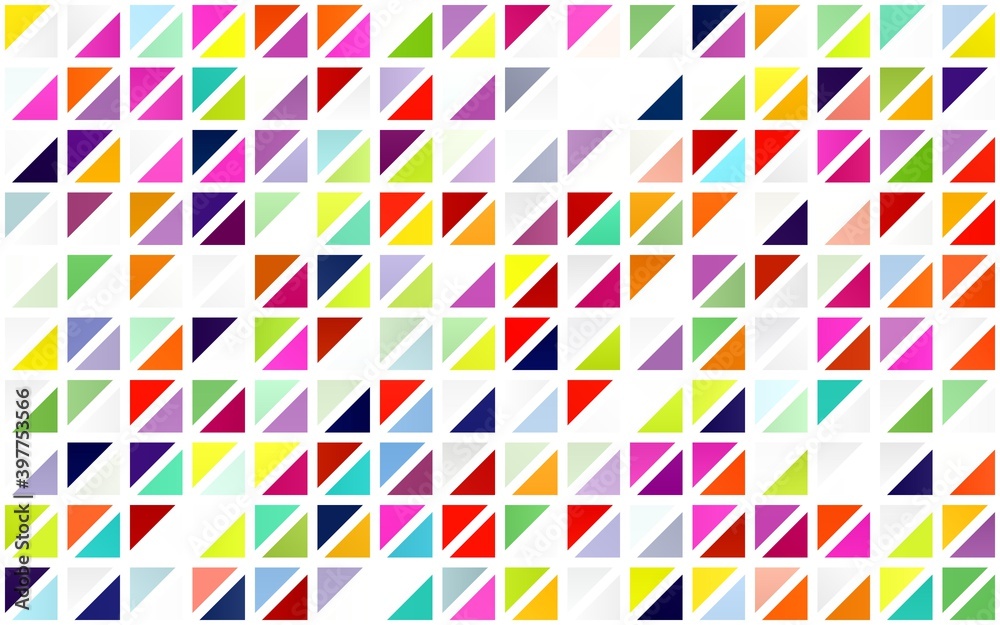 Light Multicolor, Rainbow vector seamless texture in triangular style.