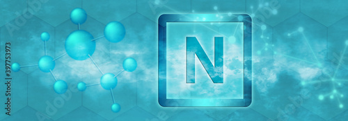 Photos N symbol. Nitrogen chemical element