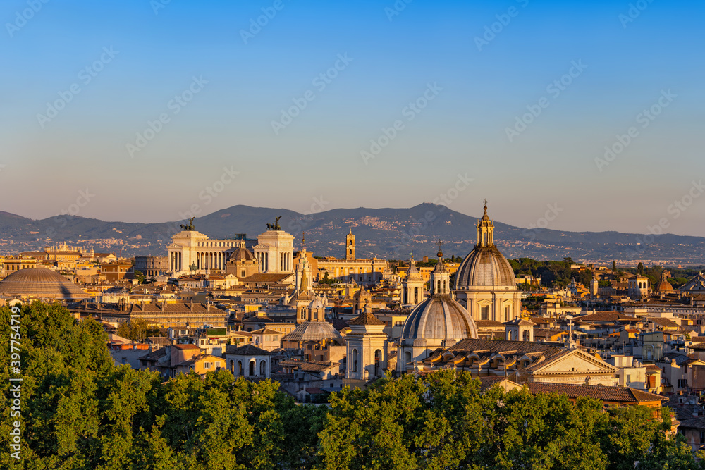 City Of Rome Sunset Cityscape In Italy