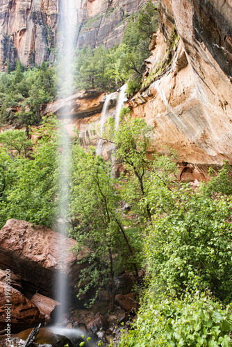 Emerald Falls in Zion National Park in the USA