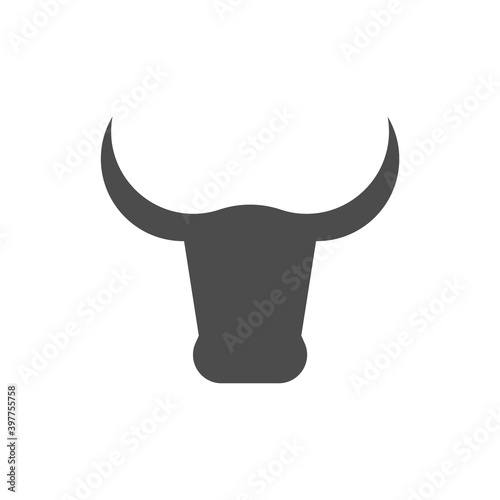 Bull Head icon. Bull sign isolated on white background. Vector illustration.