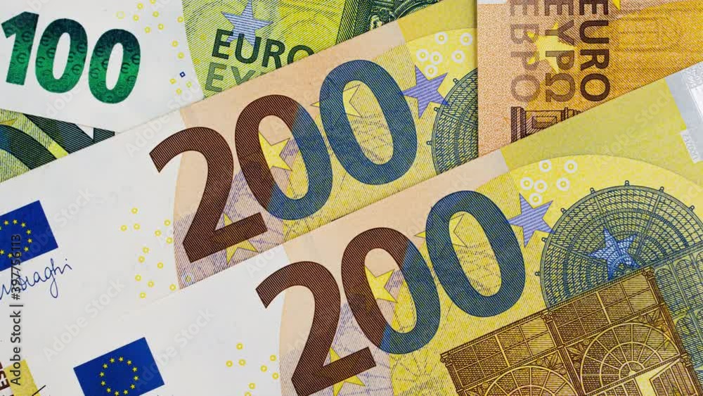 Money. European banknotes stop motion. Euro money 50, 100, 200 euro bills view from the top. Seamlessly loop footage. Money. European banknotes stop motion. Euro money 50, 100, 200 euro bills view from the top. Seamlessly loop footage.
