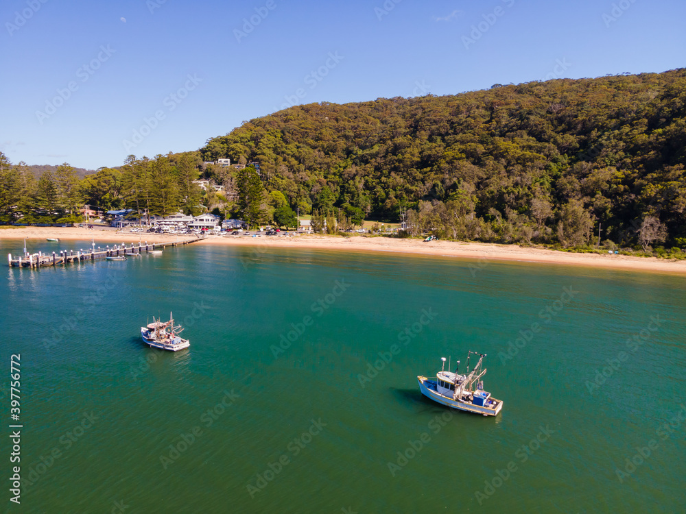 Fototapeta premium Fishing fleet and boats at Patonga