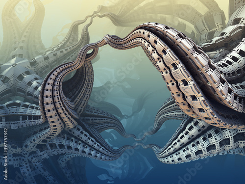 3D fractals illustration, new math, 3D rendering