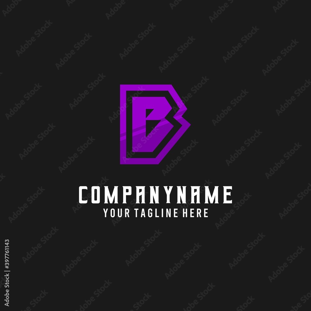 Obraz premium Esport text alphabet logo. Initial letter B