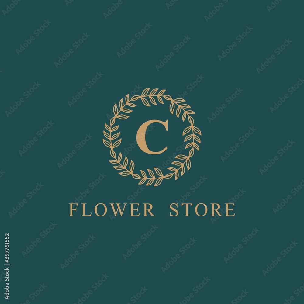 Creative monogram letter C frame luxury logo design