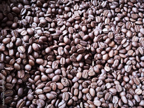 Roasted arabica coffee beans background