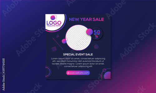 Abstract New Year Social Media Poster (ID: 397764381)