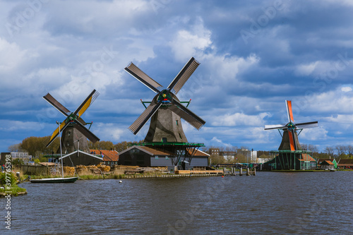 Windmills in Zaanse Schans - Netherlands photo