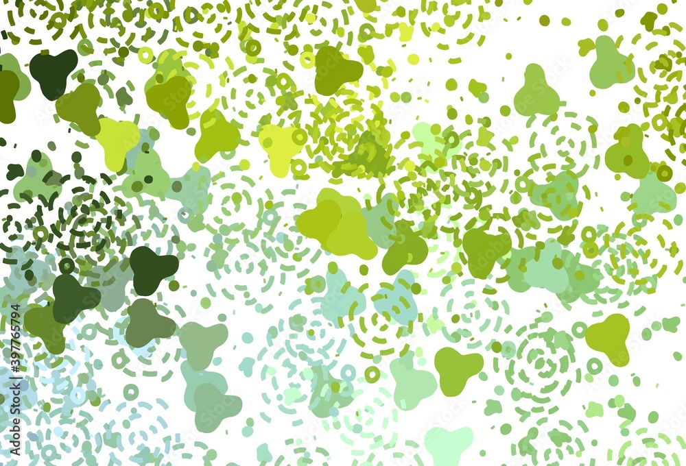 Fototapeta premium Light Green, Yellow vector background with abstract shapes.