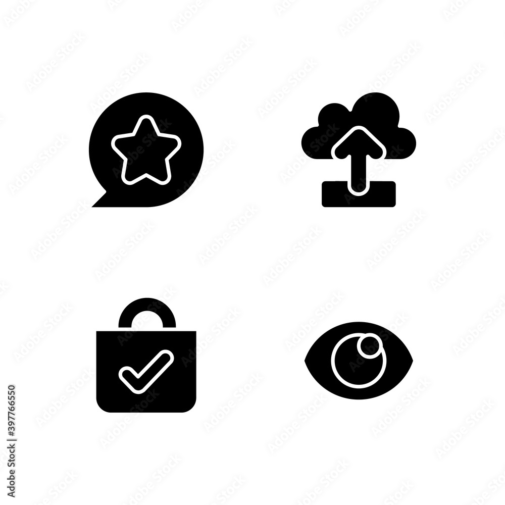 Easy to use interface creation process black glyph icons set on white space. Uploading data to remote server. Buying things in online stores. Silhouette symbols. Vector isolated illustration Easy to use interface creation process black glyph icons set on white space. Uploading data to remote server. Buying things in online stores. Silhouette symbols. Vector isolated illustration