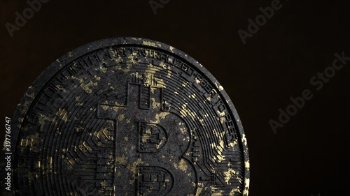 Corroded Bitcoin photo