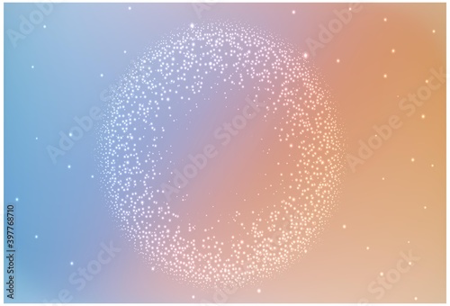 Light Blue, Yellow vector background with astronomical stars.
