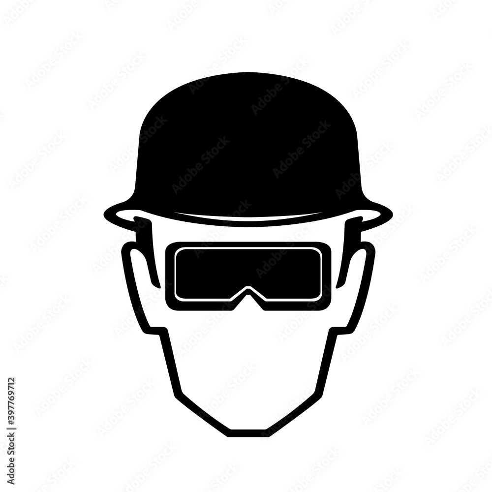 Wear Head Protection Black Icon, Vector Illustration, Isolate On White Background Label. EPS10 Wear Head Protection Black Icon, Vector Illustration, Isolate On White Background Label. EPS10