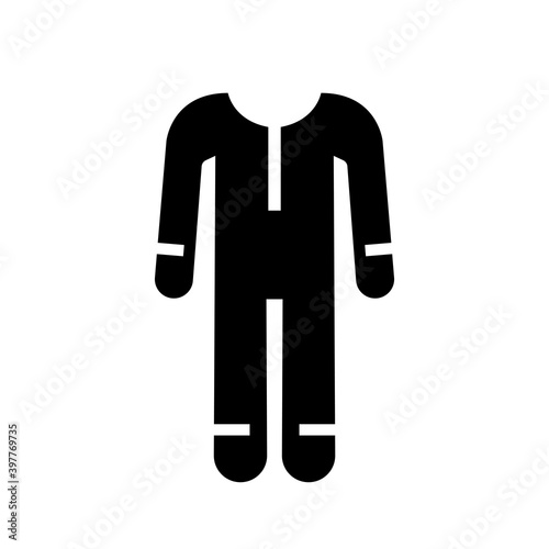 Wear Protective Clothing Black Icon, Vector Illustration, Isolate On White Background Label. EPS10