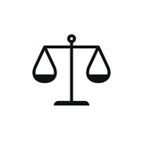 Scale vector icon. Law and justice libra symbol. Balance and compare logo. 