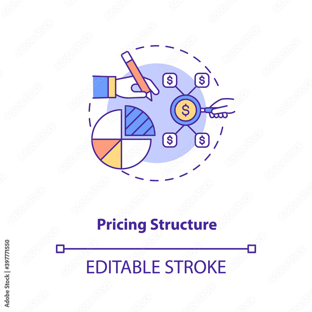 Pricing structure concept icon. Market share. Sales analysis. Corporate
