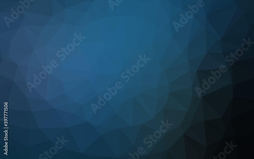 Dark BLUE vector abstract polygonal cover.