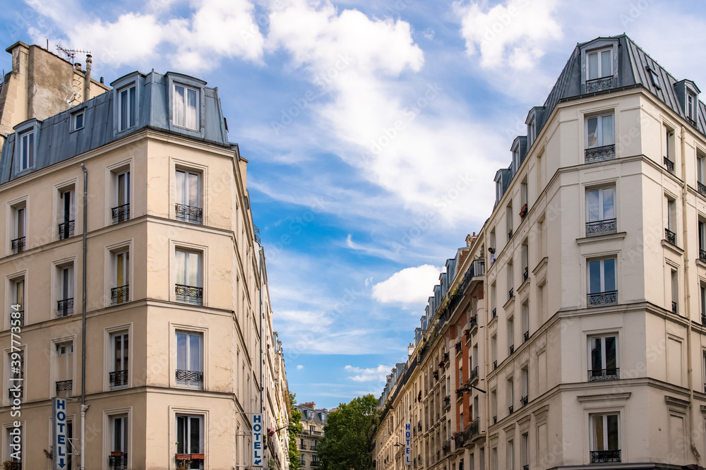 Fototapeta premium Paris, typical facade in the center