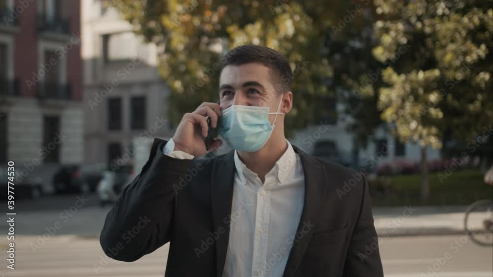 Office Man Working with Facemask COVID 19 Office Man Working with Facemask COVID 19
