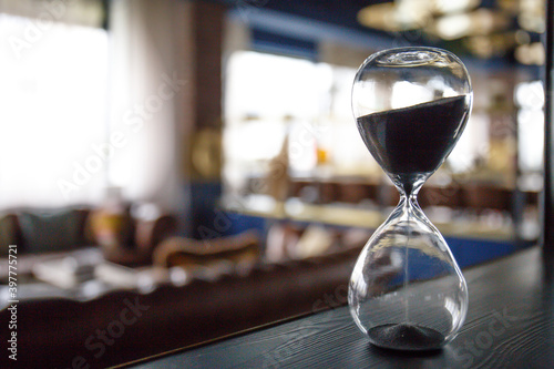 Hourglass, in a modern environment, an old reckoning of time