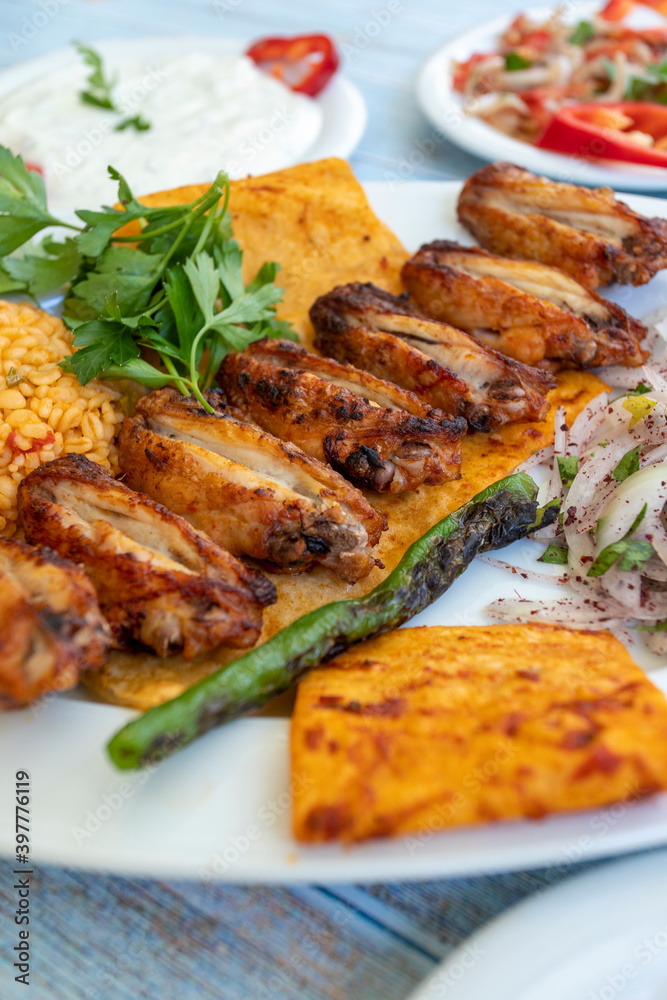 BBQ Chicken Wings with Sauce. grilled chicken wings BBQ Chicken Wings with Sauce. grilled chicken wings