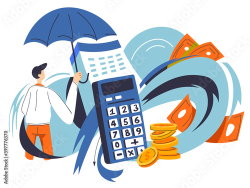 Budget planning and saving financial assets vector