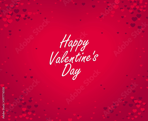 Blurred heart poorly visible vector valentine day greeting card, background out of focus red heart and lettering.