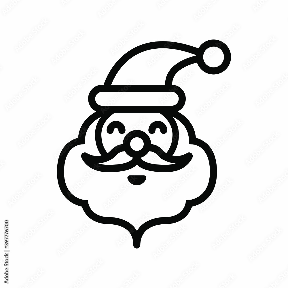 Santa Claus face line icon, SMILELY Santa Claus head doodle vector illustration, Isolated on white background. eps 10 Santa Claus face line icon, SMILELY Santa Claus head doodle vector illustration, Isolated on white background. eps 10
