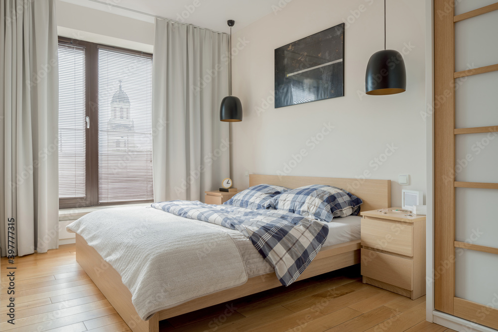 Fototapeta premium Simple bedroom interior