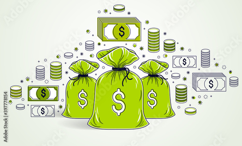 Money bag and dollar icon s...
