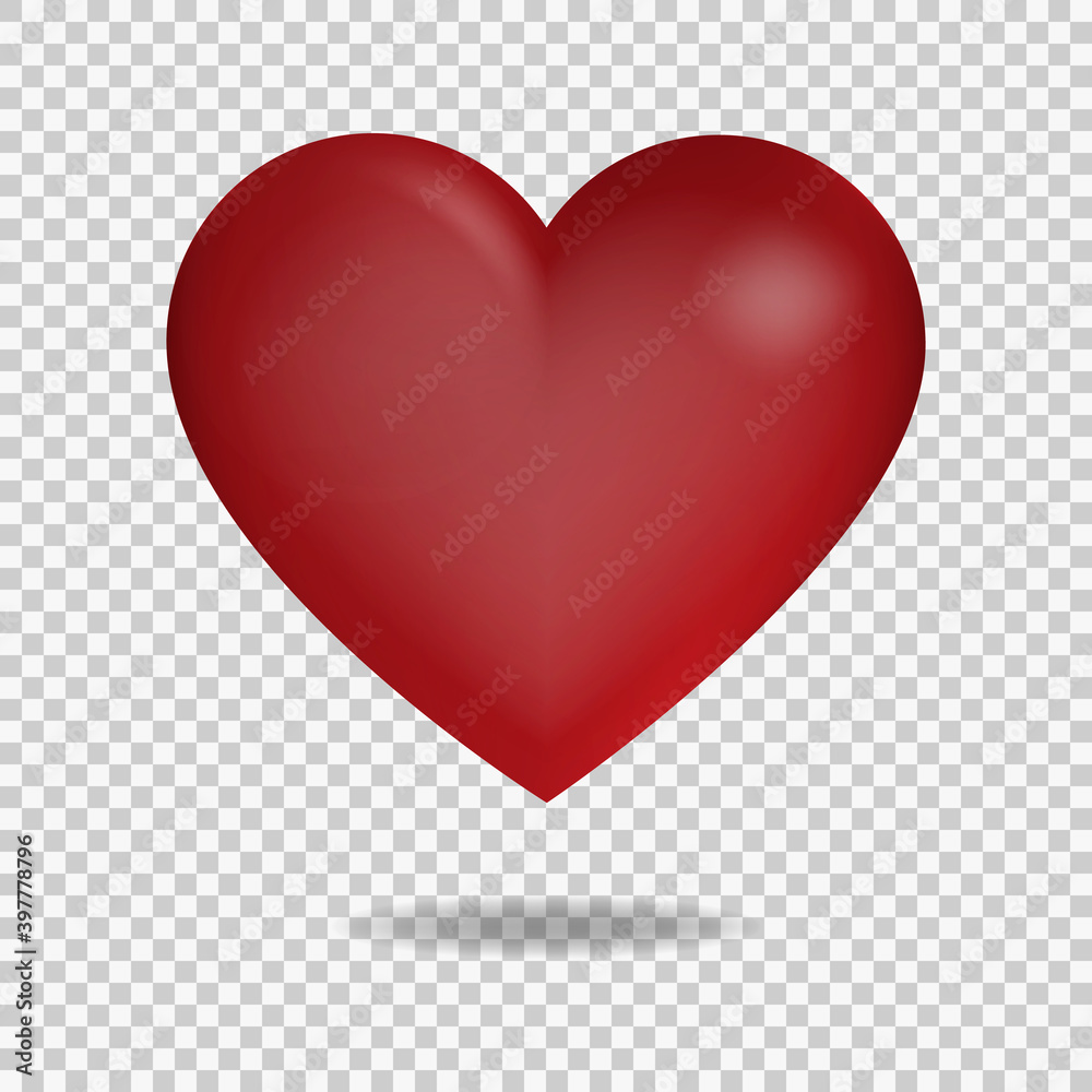 Realistic Red Valentine Heart. Vector illustration. Realistic Red Valentine Heart. Vector illustration.