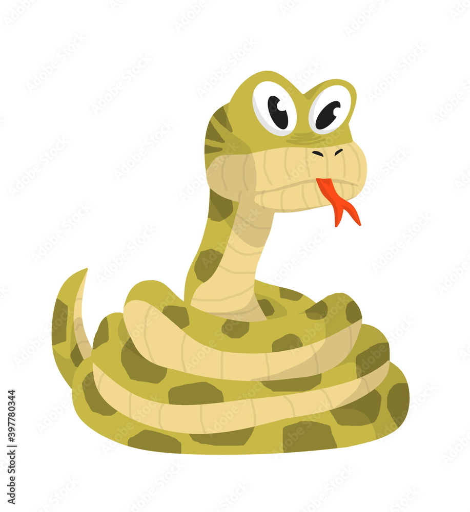 Fototapeta premium A grumpy snake cartoon