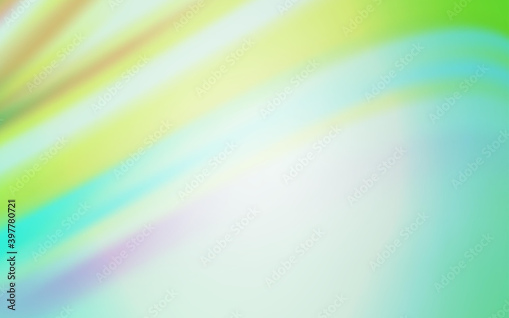 Light Green vector blurred shine abstract background.