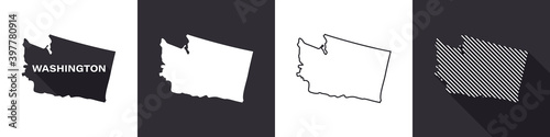 Map of Washington. United States of America Washington. State maps. Vector illustration