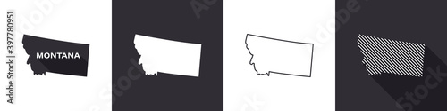 Map of Montana. United States of America Montana. State maps. Vector illustration