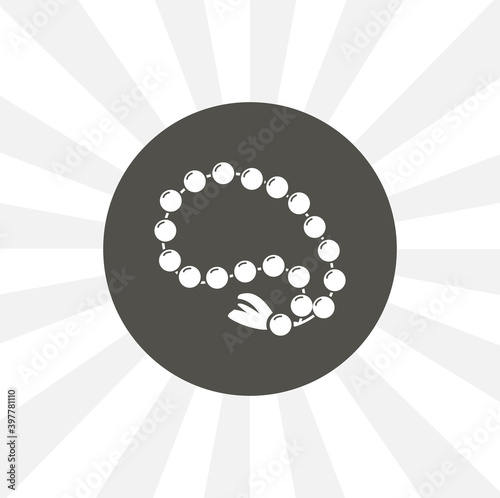 Islamic beads isolated vector icon. islam design element