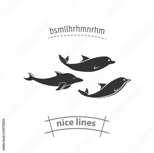 Dolphin isolated vector icon. animal design element